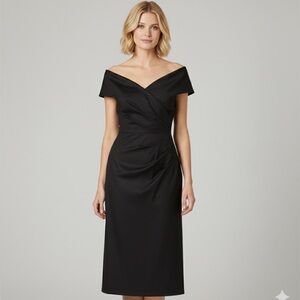 Black Off the Shoulder Sheath Cocktail‎ Dress